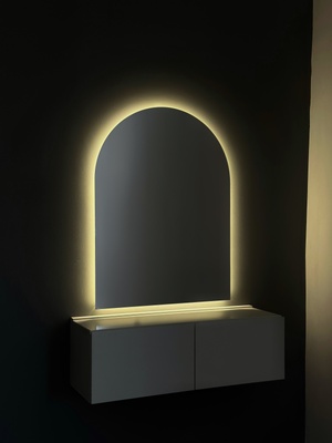 Дзеркало Mironiks у формі арки з фоновою LED підсвіткою 1600*600 310053 фото