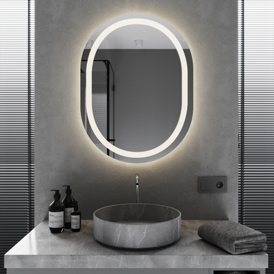 Овальне дзеркало Mironiks з фоново-фронтальною LED підсвіткою 310363 фото