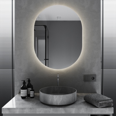 Овальне дзеркало Mironiks з фоновою LED підсвіткою  310209 фото